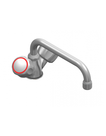 Rubinetto miscelatore monoforo con canna a ‘D’ mm Ø18×190 e maniglie a rotonde