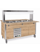 Carrello armadiato buffet termico con parafiato fisso - 3x1/1 GN - colore Rovere - cm 113x68x144h