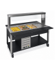Buffet termico 2xGN1/1 colore Nero, con parafiato fisso - illuminazione a LED - cm 80x68x144h
