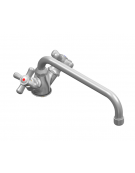 Rubinetto miscelatore monoforo a lavello con canna a "D" mm Ø18×250 e maniglie a Croce