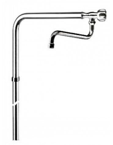 Rubinetto monoforo a bandiera con canna "S" mm Ø18x270 - Tubo in acciaio AISI 304 - Altezza mm 1040
