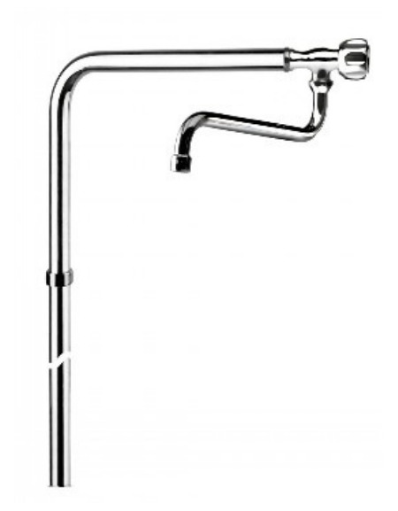 Rubinetto monoforo a bandiera con canna "S" mm Ø18x270 - Tubo in acciaio AISI 304 - Altezza mm 1040
