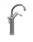 Rubinetto monoforo a lavello con prolunga da cm 30, canna "U" mm Ø18×180 e maniglie a Leva corta