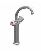 Rubinetto monoforo a lavello con prolunga da cm 30, canna "U" mm Ø18×180 e maniglie a Stella