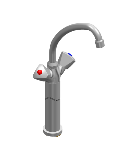 Rubinetto monoforo a lavello con prolunga da cm 30, canna "U" mm Ø18×180 e maniglie a Stella
