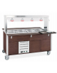 Carrello buffet termico armadiato 3xGN1/1 colore Wengè - parafiato fisso e lampade a infrarossi - cm 113x68x144h