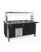 Carrello armadiato buffet termico con parafiato fisso - 3x1/1 GN - colore Nero - cm 113x68x144h