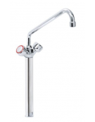 Rubinetto monoforo a lavello con prolunga da cm 30, canna "C" mm ØØ18×300 e maniglie Rotonde