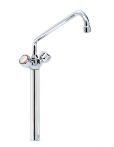 Rubinetto monoforo a lavello con prolunga da cm 30, canna "C" mm ØØ18×300 e maniglie Rotonde