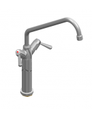Rubinetto monoforo a lavello con prolunga da cm 30, canna "C" mm ØØ18×300 e maniglie a Leva corta