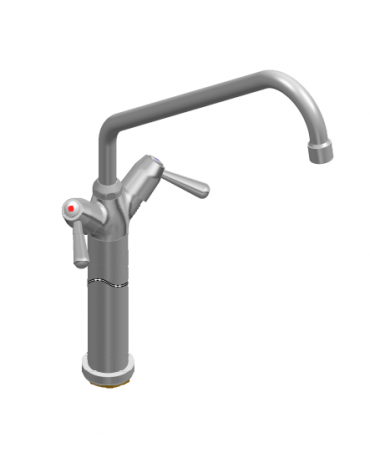 Rubinetto monoforo a lavello con prolunga da cm 30, canna "C" mm ØØ18×300 e maniglie a Leva corta