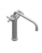 Rubinetto monoforo a lavello con prolunga da cm 30, canna "D" mm Ø18×250 e maniglie a Croce