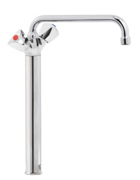 Rubinetto monoforo a lavello con prolunga da cm 30, canna "D" mm Ø18×250 e maniglie a Stella