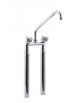 Rubinetto biforo a lavello con prolunghe da cm 30, canna girevole "C" mm Ø18×250 e maniglie Rotonde - Interesse mm 155