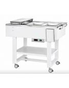 Carrello caldo bagnomaria in legno per bolliti e arrosti, Temp. +30 / +90°C - 3xGN1/1 - colore Laccato Bianco - cm 123x65x95h