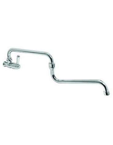 Rubinetto a muro con Snodo e doppia canna - canna "D’" da mm Ø18×250 +  canna "S" da mm Ø18×270 - maniglia a Leva corta
