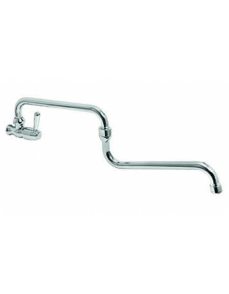 Rubinetto a muro con Snodo e doppia canna - canna "D’" da mm Ø18×250 +  canna "S" da mm Ø18×270 - maniglia a Leva corta