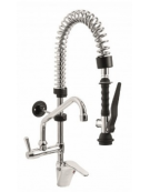 Mini gruppo doccia prelavaggio miscelatore monoforo con canna girevole "C" mm Ø18×200 - lunghezza tubo mm 371 - altezza mm 610