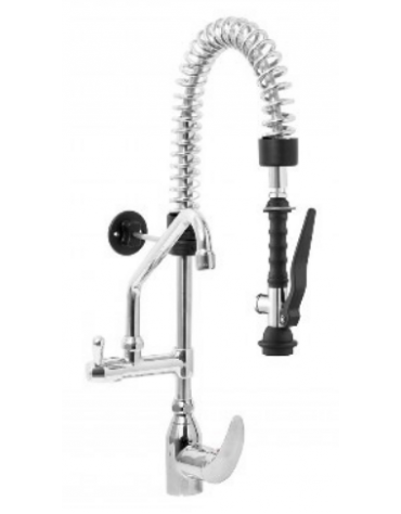 Mini gruppo doccia prelavaggio miscelatore monoforo con canna girevole "C" mm Ø18×200 - lunghezza tubo mm 371 - altezza mm 645