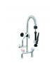 Mini gruppo doccia prelavaggio biforo a lavello con canna girevole "C" mm Ø18×200 e maniglie Rotonde - altezza cm 62