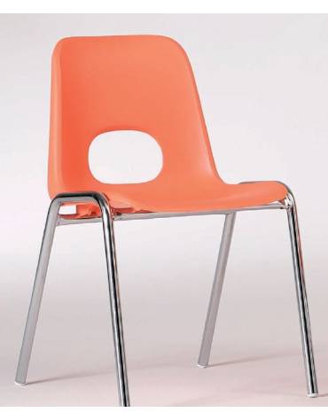 Sedia ignifuga impilabile con telaio cromato Ø 18 cm 44x48x38h - Grandezza 4 - Vari colori disponibili 