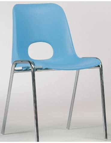 Sedia ignifuga impilabile con telaio cromato Ø 18 cm 44x48x38h - Grandezza 4 - Vari colori disponibili 