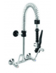 Mini gruppo doccia biforo a muro con doccetta e maniglie a Leva clinica cromata - altezza mm 500 - lunghezza del tubo mm 351