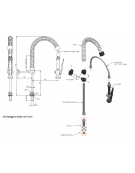 Kit doccia prelavaggio versione Mini con basetta e doccetta - altezza cm 55