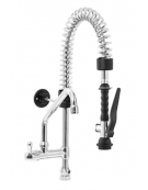 Kit doccia prelavaggio versione Mini con basetta, doccetta e canna girevole "C" da mm Ø18×200 - altezza cm 57