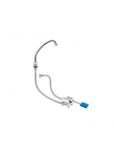 Kit rubinetto a pedale mono acqua a pavimento con bocca erogazione girevole "U" da mm Ø18×180