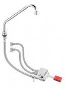 Kit miscelatore a pedale a pavimento con bocca di erogazione girevole "C" mm Ø18×250