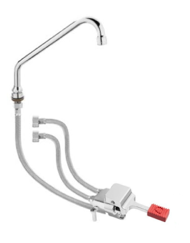 Kit miscelatore a pedale a pavimento con bocca di erogazione girevole "C" mm Ø18×250