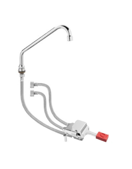 Kit miscelatore a pedale a pavimento con bocca di erogazione girevole "C" mm Ø18×250