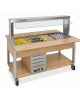 Buffet termico 6xGN1/1 colore Rovere, con parafiato fisso - illuminazione a LED - cm 226x68x144h