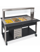 Buffet termico 5xGN1/1 colore Nero, con parafiato fisso - illuminazione a LED - cm 193x68x144h