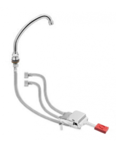 Kit miscelatore progressivo monopedale a pavimento con con bocca erogazione girevole "U" da mm Ø18×180