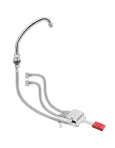 Kit miscelatore progressivo monopedale a pavimento con con bocca erogazione girevole "U" da mm Ø18×180