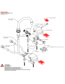 Kit miscelatore progressivo monopedale a pavimento con con bocca erogazione girevole "U" da mm Ø18×180
