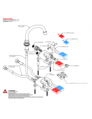 Kit miscelatore doppio pedale a pavimento con con bocca erogazione girevole "U" da mm Ø18×180