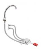 Kit miscelatore progressivo monopedale a pavimento con con bocca erogazione girevole "U" da mm Ø18×140