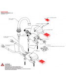 Kit miscelatore progressivo monopedale a pavimento con con bocca erogazione girevole "U" da mm Ø18×140