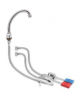 Kit miscelatore doppio pedale a pavimento con bocca erogazione girevole "U" da mm Ø18×140
