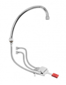 Kit miscelatore progressivo monopedale a pavimento con con bocca erogazione girevole "U" da mm Ø18×240