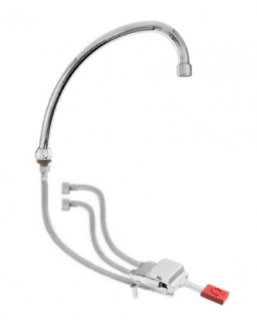 Kit miscelatore progressivo monopedale a pavimento con con bocca erogazione girevole "U" da mm Ø18×240