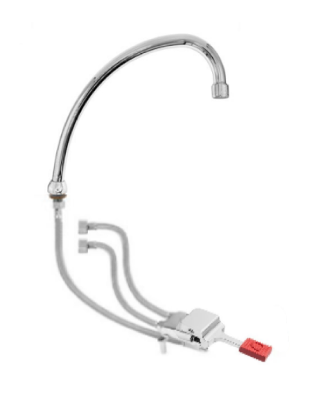 Kit miscelatore progressivo monopedale a pavimento con con bocca erogazione girevole "U" da mm Ø18×240
