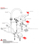 Kit miscelatore progressivo monopedale a pavimento con con bocca erogazione girevole "U" da mm Ø18×240