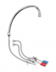 Kit miscelatore doppio pedale a pavimento con bocca erogazione girevole "U" da mm Ø18×240