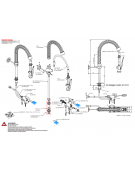 Kit rubinetto a pedale mono acqua a pavimento con kit doccia prelavaggio versione Mini