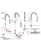Kit miscelatore progressivo monopedale a pavimento con kit doccia prelavaggio versione Mini