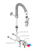 Kit miscelatore doppio pedale a pavimento con kit doccia prelavaggio versione Mini